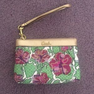 Coach Floral Wristlet